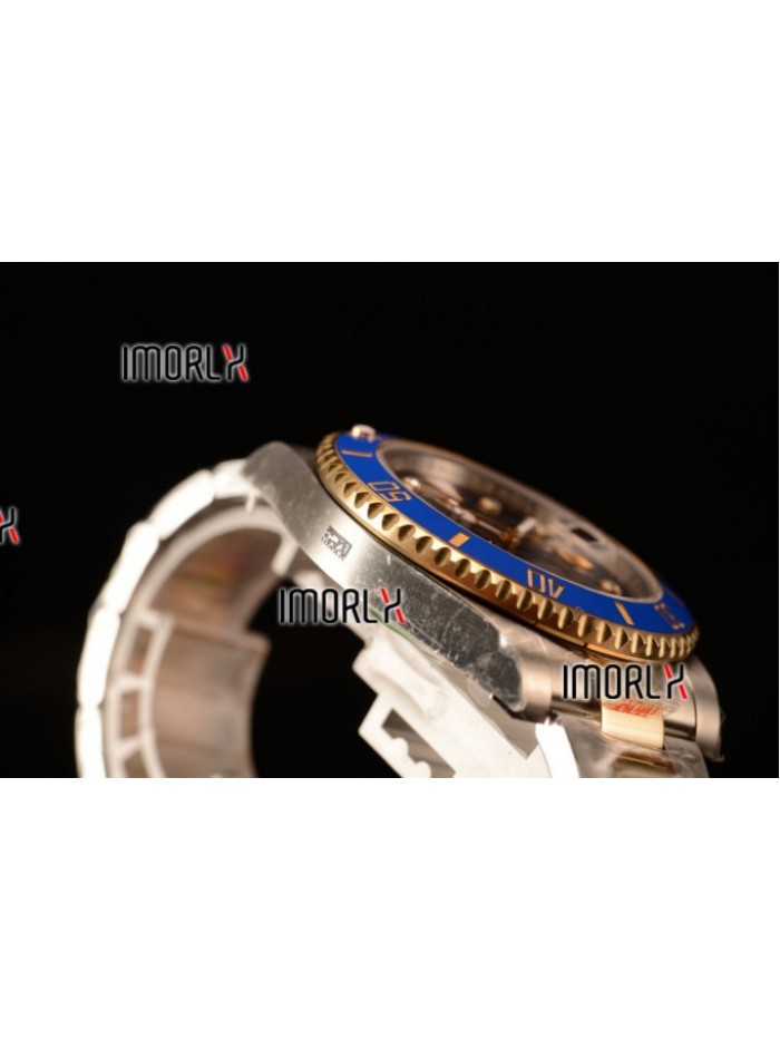 Top Quality Rolex Submariner Two Tone Case Blue Dial Diamond Markers Two Tone Bracelet 116613BL